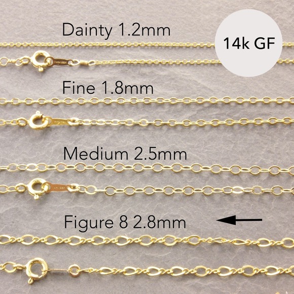 14" Figure 8 Necklace, chain necklace, thick chain, gold choker (z 415-1g8-sp) - Picture 2 of 6